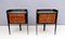 Italian Walnut & Engraved Glass Nightstands by Paolo Buffa, 1950s, Set of 2 3