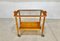 German Beech Glass & Brass Serving Trolley, 1950s, Image 1