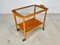 German Beech Glass & Brass Serving Trolley, 1950s 2