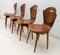 Curved Wood Dining Chairs by Carlo Ratti, 1950s, Set of 4 4