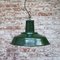 Lampe à Suspension Industrielle Vintage en Émail Vert, 1950s 6