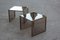 Mesas de centro apilables de espejo y latón dorado de Zevi, años 70. Juego de 2, Imagen 3