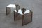 Mirrored Glass and Golden Brass Stackable Coffee Tables from Zevi, 1970s, Set of 2 3