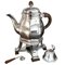 Art Deco Silver Plated Teapot and Warmer Set by Gustave Keller, Set of 3 1