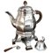 Art Deco Silver Plated Teapot and Warmer Set by Gustave Keller, Set of 3, Image 1