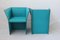 Set of Italian Turquoise Leather Armchairs by Tito Agnoli, 1970s 9