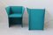 Set of Italian Turquoise Leather Armchairs by Tito Agnoli, 1970s 7