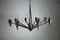 Hand-Made Patinated Iron Chandelier, 1970s, Image 7