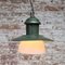 Green Enamel Industrial Opaline Glass Pendant Light 4