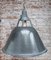 Lámpara colgante industrial vintage esmaltada en gris, años 50, Imagen 4