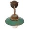 Vintage Industrial Green Enamel & Cast Iron Wall Lamp, 1950s, Image 3
