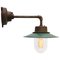 Vintage Industrial Green Enamel & Cast Iron Wall Lamp, 1950s, Image 1