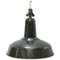 Vintage Industrial Black & Green Enamel Pendant Lamp, 1950s 1