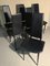 Black Leather Dining Chairs, 1980s, Set of 6 2