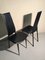 Black Leather Dining Chairs, 1980s, Set of 6 4