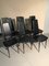 Black Leather Dining Chairs, 1980s, Set of 6 3