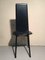 Black Leather Dining Chairs, 1980s, Set of 6 5