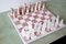 Vintage Italian Rosa & White Carrara Marble Chess Set, 1940s, Image 1