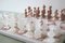 Vintage Italian Rosa & White Carrara Marble Chess Set, 1940s 8