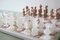 Vintage Italian Rosa & White Carrara Marble Chess Set, 1940s, Image 8