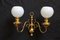 Wandlampen aus Messing & Glas von Lucien Gau, 1950er, 2er Set 1