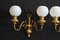 Brass and Glass Sconces from Lucien Gau, 1950s, Set of 2, Image 4