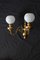 Brass and Glass Sconces from Lucien Gau, 1950s, Set of 2 7