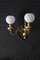 Brass and Glass Sconces from Lucien Gau, 1950s, Set of 2, Image 7