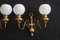 Brass and Glass Sconces from Lucien Gau, 1950s, Set of 2 3