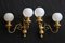 Brass and Glass Sconces from Lucien Gau, 1950s, Set of 2, Image 13