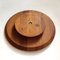 Danish Teak and Brushed Metal Rotating Cheese Tray from Luthje, 1970s 5