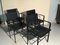 Italian Leather Dining Chairs by Willy Rizzo for Cidue, 1970s, Set of 4, Image 4