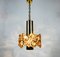 Gilded Brass and Crystal Pendant Lamp from Palwa, 1960s 8