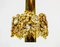 Hängelampe aus vergoldetem Messing & Kristallglas von Palwa, 1960er 9