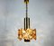 Gilded Brass and Crystal Pendant Lamp from Palwa, 1960s 2