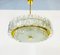 Lámpara de araña alemana Mid-Century de latón y cristal de Doria Leuchten, años 60, Imagen 2