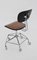 German Chrome Plated Brown Swivel Chair, 1950s 5