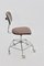 German Chrome Plated Brown Swivel Chair, 1950s 1