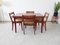 Mid-Century German Mahogany Extendable Dining Table & 4 Chairs Set from Welzel 3