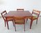 Mid-Century German Mahogany Extendable Dining Table & 4 Chairs Set from Welzel 1