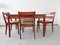 Mid-Century German Mahogany Extendable Dining Table & 4 Chairs Set from Welzel 2