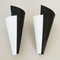 Vintage French Black & White Acrylic Glass Wall Lights, 1950s, Set of 2 1