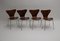 3107 Lounge Chairs by Arne Jacobsen for Fritz Hansen, 1950s, Set of 4 4