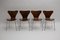 3107 Lounge Chairs by Arne Jacobsen for Fritz Hansen, 1950s, Set of 4 2