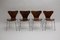 3107 Lounge Chairs by Arne Jacobsen for Fritz Hansen, 1950s, Set of 4, Image 2