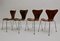 3107 Lounge Chairs by Arne Jacobsen for Fritz Hansen, 1950s, Set of 4, Image 7