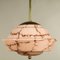 Art Deco Pink Marbled Glass Ceiling Lamp, 1930s 5