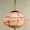 Art Deco Pink Marbled Glass Ceiling Lamp, 1930s, Image 5