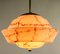 Art Deco Pink Marbled Glass Ceiling Lamp, 1930s, Image 3