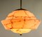 Art Deco Pink Marbled Glass Ceiling Lamp, 1930s, Imagen 3